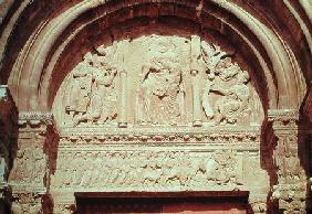 Adoration of the Magi and the Entry of Christ into Jerusalemfrom the tympanum of the left portal of
