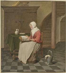 A female lace maker