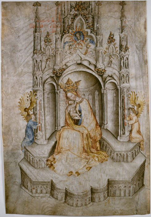 Madonna Enthroned, with Angels a Anonym