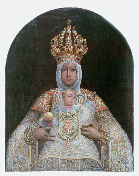 Madonna and Child, School of Cusco a Anonimo