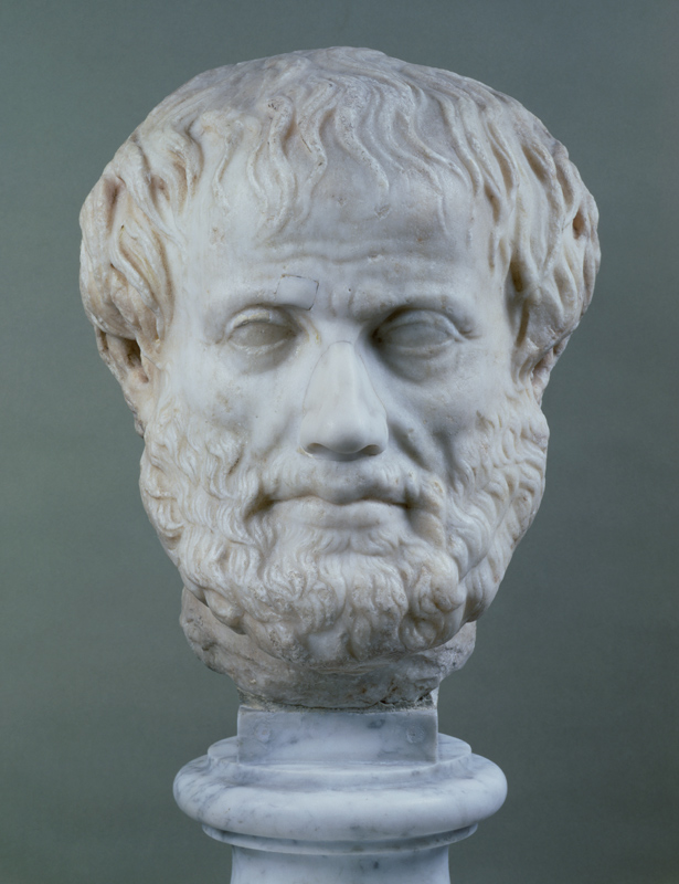 Marble head of Aristotle (384-322 B.C.) a Anonimo