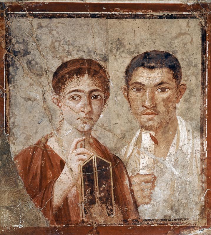 Portrait of a Couple, thought to be Paquio Proculo and his wife, from the House of Paquio Proculo,Po a Anonimo