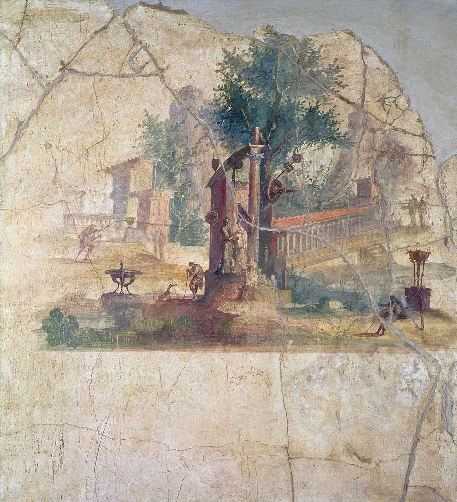 Sacro-idyllic Landscapefrom the Villa of Agrippa at Boscoreale a Anonimo