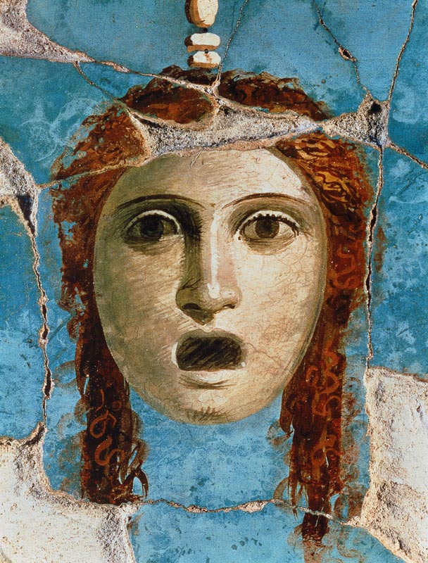 Wall painting of a female headPompeii a Anonimo