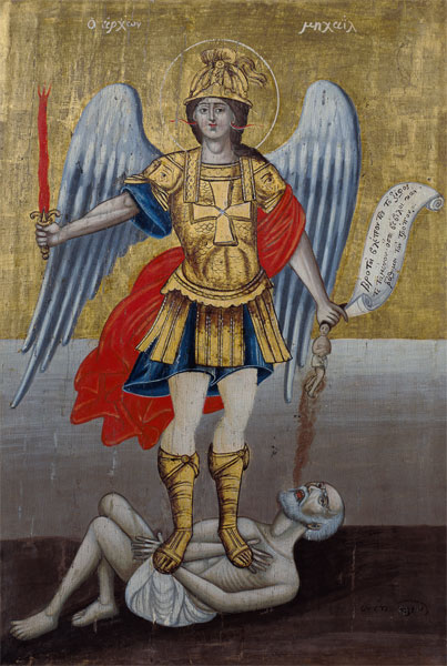 Archangel Michael: Greek icon from the Cyclades a Anonimo