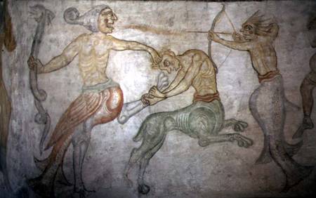 A Battle Between Satyrs and Other Mythological Creatures a Anonimo