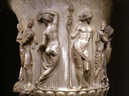 The Borghese Crater or Vase, detail of relief depicting Dionysus and his maenads, Greek,Neo-Attic a Anonimo