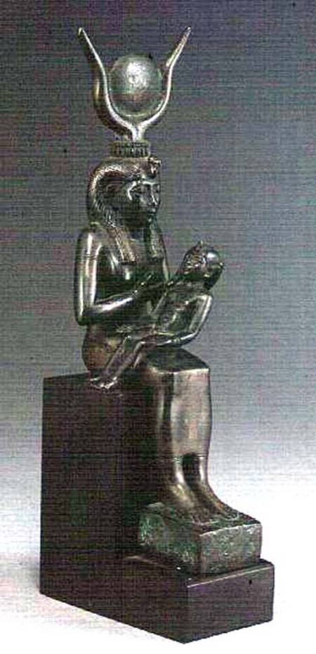 Bronze group of the goddess Isis suckling the infant Horus a Anonimo