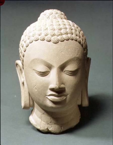 Buff sandstone head of the BuddhaSarnath a Anonimo