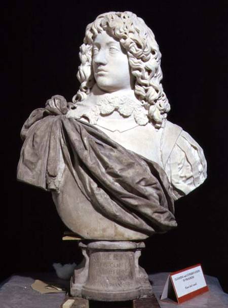 Bust of Prince Rupert (1619-82) Count Palatine of the Rhine and Duke of Bavaria (half way through th a Anonimo
