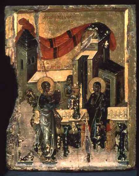 Byzantine icon of the Annunciation (14th century) a Anonimo