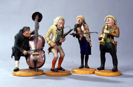 Caricature figurines of musiciansmade in Nuremberg a Anonimo