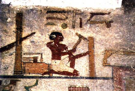 Carpenter's Workshop, detail from a tomb wall painting,Egyptian a Anonimo