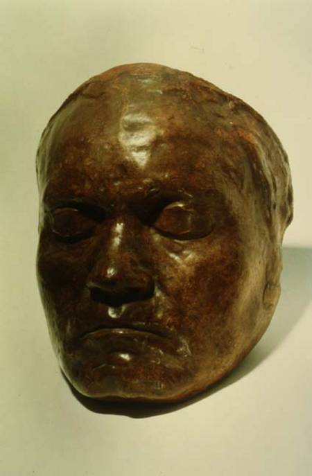 Cast of the face of the German composer Ludwig van Beethoven (1770-1827) a Anonimo