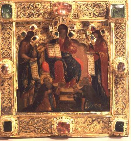 Cover for the icon of the Deesis (Christ) with genuflecting saintsMoscow a Anonimo