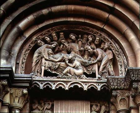 The Dormition of the Virgintympanum from the double portal of the south transept a Anonimo