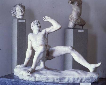 Falling GaulMarble Sculpture a Anonimo