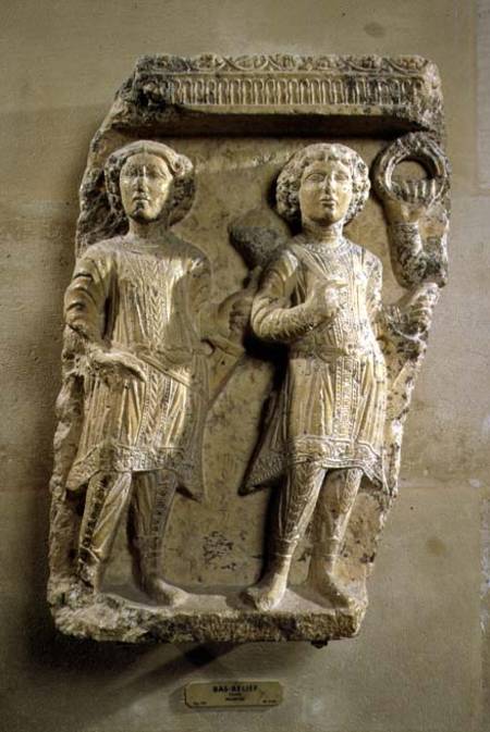 Fragment of a bas-relief plaque depicting two soldiersfrom Palmyra a Anonimo