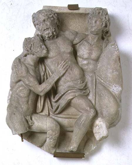 Fragment of a sarcophagus depicting a bacchanalian sceneRoman a Anonimo