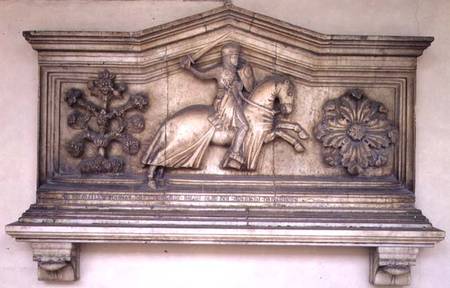 Front section of the sarcophagus of Guglielmo Berardi da Narbonakilled in the Battle of Campaldino i a Anonimo
