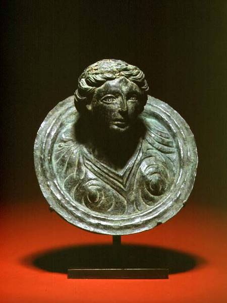 Gallo-Roman repousse applique roundel with the bust of a female a Anonimo
