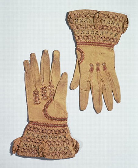 Gloves belonging to Queen Anne, 17th century a Anonimo