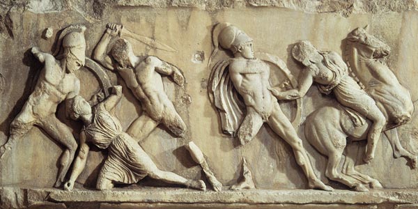 The Battle of the Greeks and the Amazonspart of the frieze from the Mausoleum of Halicarnassus a Anonimo