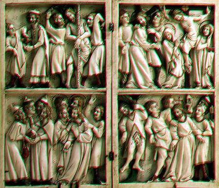 Ivory diptych with gospel subjectsFrench a Anonimo