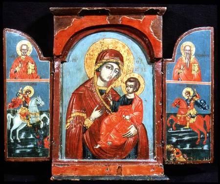 The Mother of God Hodegetria and SaintsMacedonian icon a Anonimo