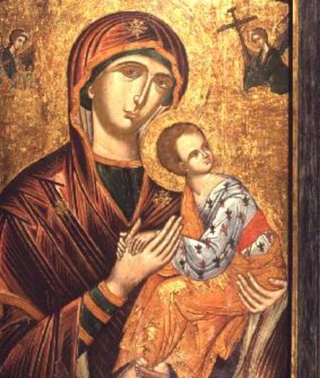Mother of God of the PassionGreek Icon from Crete a Anonimo