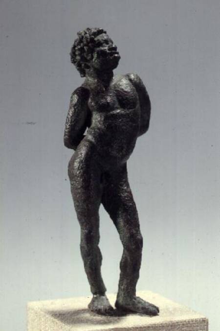 Negro chained slave, bronze statuette,Hellenistic period a Anonimo
