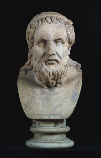 Portrait bust possibly of either Hesiod (8th century BC) or Homer (8th century BC) a Anonimo