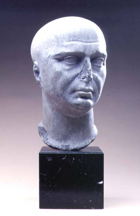 Portrait head of a priest of Isis with shaven headRoman a Anonimo