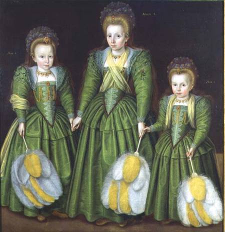 Princess Elizabeth, 2nd daughter of Charles I, at the ages of 3 a Anonimo