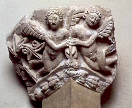 Relief of Two Angels Holding a GarlandEgyptian Coptic Period a Anonimo