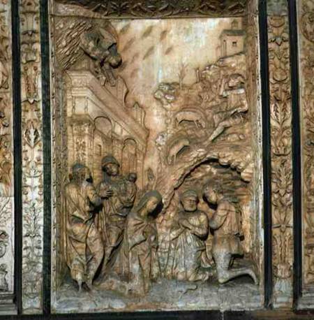 Relief Panel depicting the Adoration of the Infant Christ a Anonimo