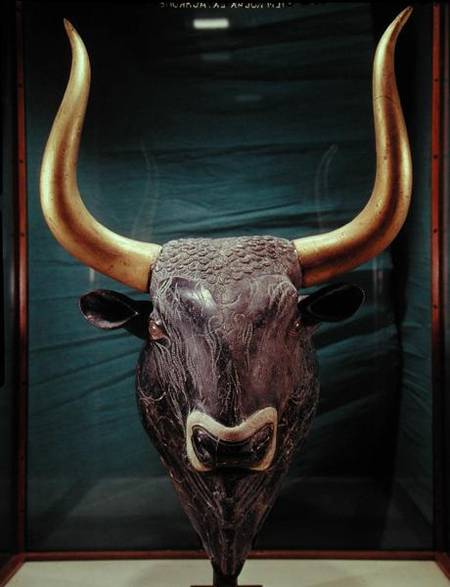 Rhyton in the shape of a bull's head, from Knossos,Minoan a Anonimo