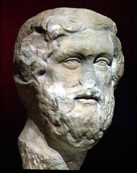 Roman marble head of a bearded man a Anonimo