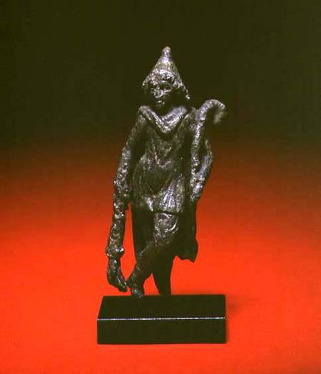 Romano-British bronze statuette of Cautopatesone of the torch-bearers of Mithras a Anonimo