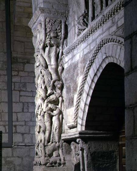 The Sacrifice of Isaac, column relief, originally the central pillar of the door in the west end of a Anonimo