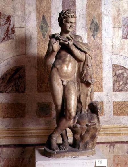 Satyr playing his pipe a Anonimo