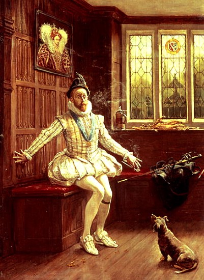 Sir Walter Raleigh''s (1552-1618) First Smoke a Anonimo