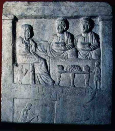 Stela Relief of a Funeral Banquet  with Greek inscription Asia Minor a Anonimo