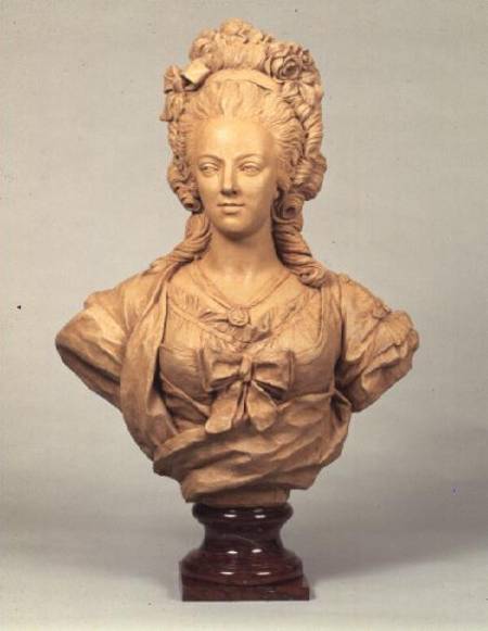 Terracotta bust of Marie Antoinette in the manner of Augustin Pajou a Anonimo