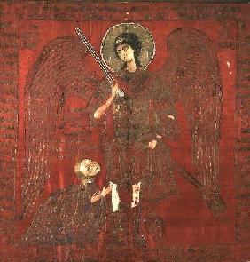 The Archangel Michael with Manuel II Palaeologus (1391-1425), Emperor of the Eastern Roman Empire,By