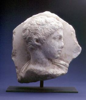 Attic relief fragment depicting the bust of a male youth in profileGreek