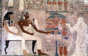 Wall painting from the tomb of Rekhmire, Thebes, depicting offerings to Rekhmire