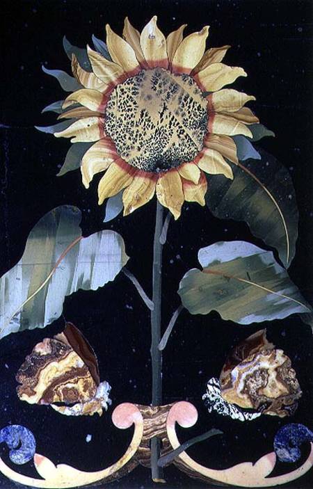Tile with a Sunflower Design a Anonimo