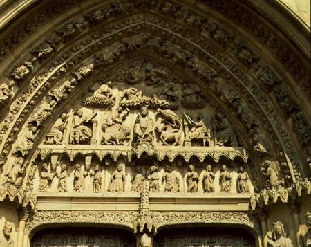 Tympanum of the south transept portal depicting the Apocalyptic Christ and the Evangelists a Anonimo