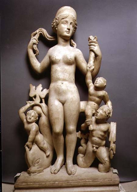 Venus with putti, a triton and a dolphin,Roman a Anonimo